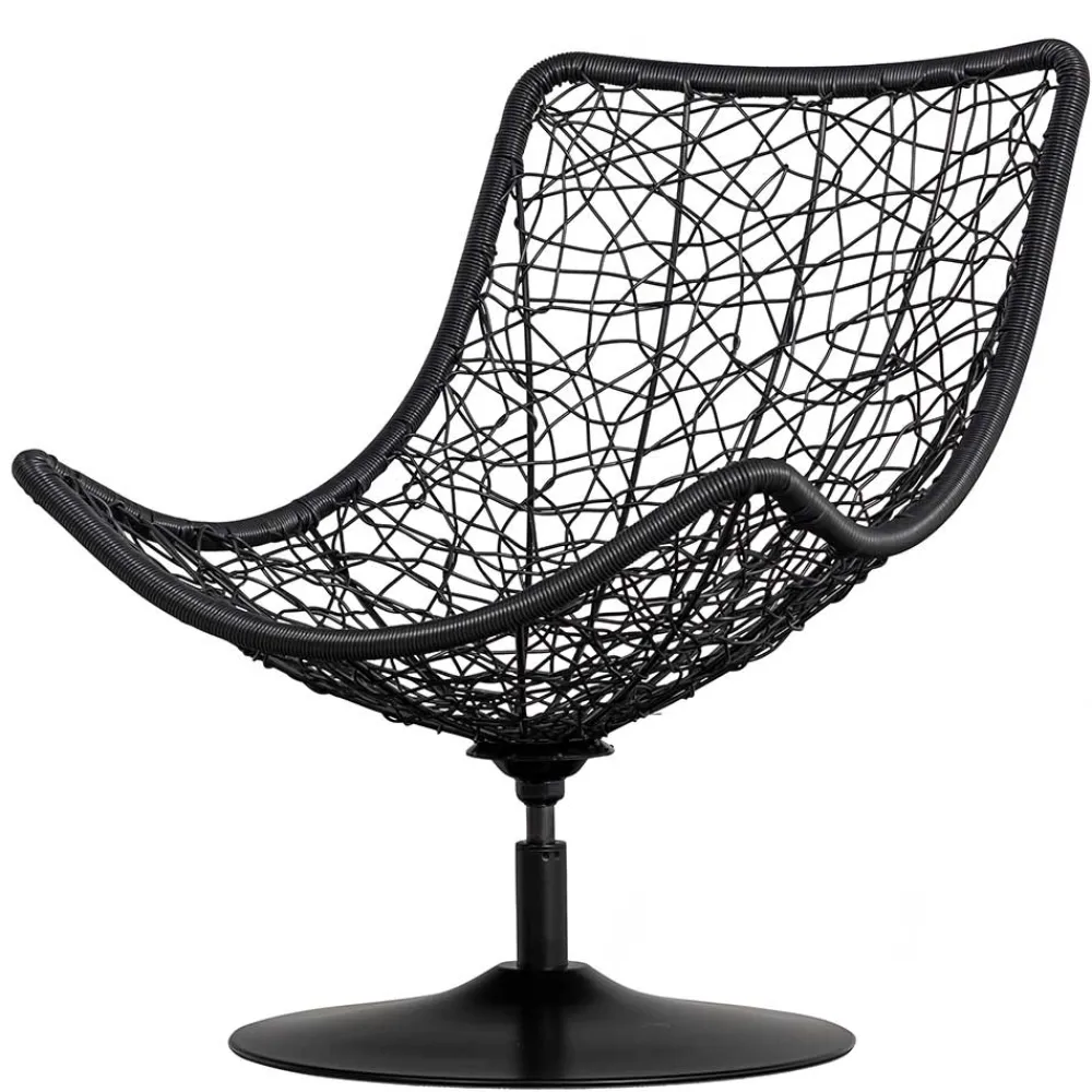 Wohnen Kunstrattan Drehsessel in Schwarz - Ojeva