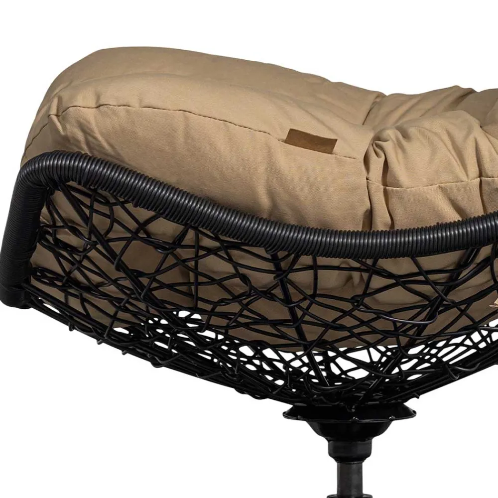 Wohnen Kunstrattan Drehsessel in Schwarz - Ojeva