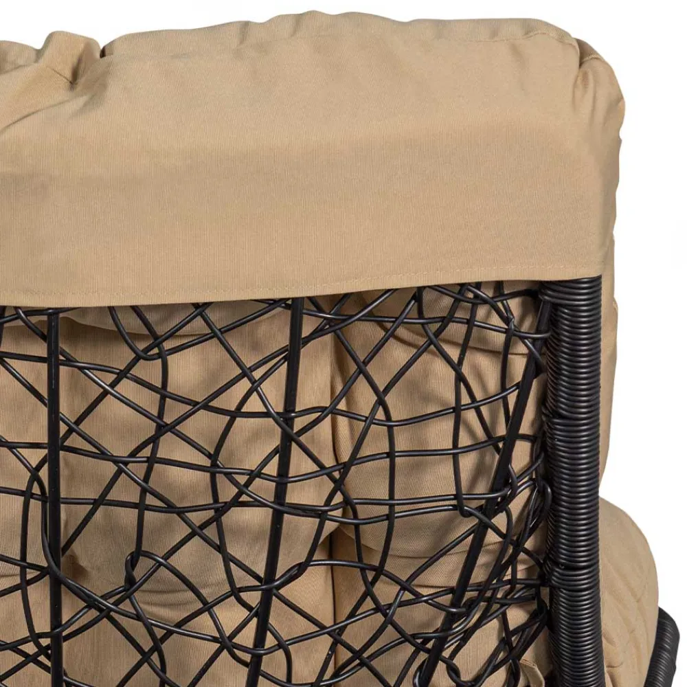 Wohnen Kunstrattan Drehsessel in Schwarz - Ojeva