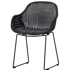 Wohnen Kunstrattan Stühle in Schwarz - Delhia (2er Set)