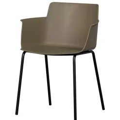 Wohnen Stühle*Kunststoff Armlehnenstühle in Graubraun - Cayro (4er Set)