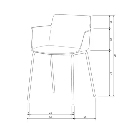 Wohnen Stühle*Kunststoff Armlehnenstühle in Graubraun - Cayro (4er Set)
