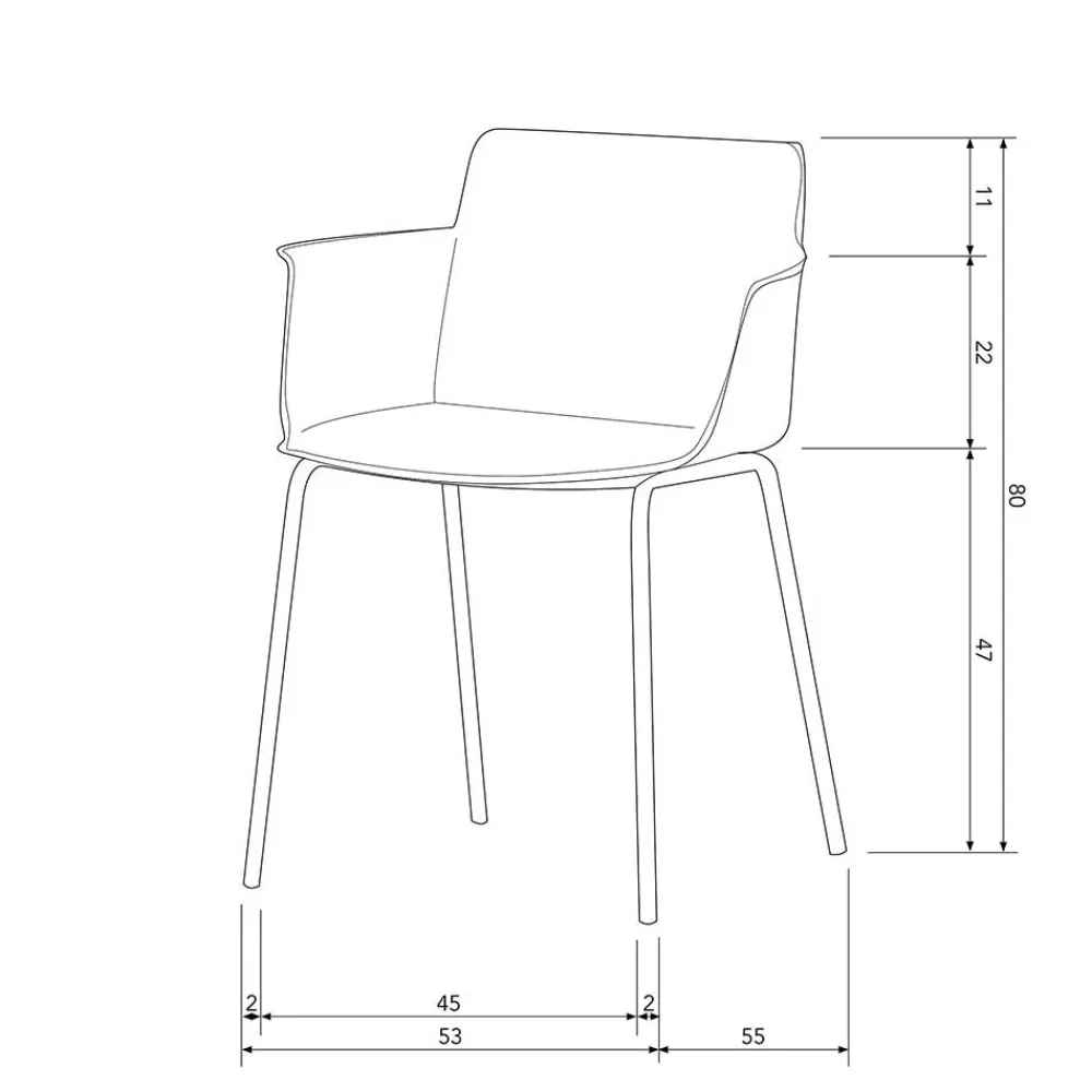 Wohnen Stühle*Kunststoff Armlehnenstühle in Graubraun - Cayro (4er Set)