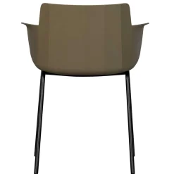 Wohnen Stühle*Kunststoff Armlehnenstühle in Graubraun - Cayro (4er Set)