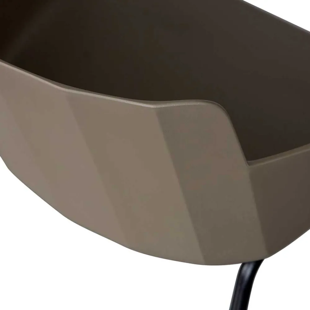 Wohnen Stühle*Kunststoff Armlehnenstühle in Graubraun - Cayro (4er Set)