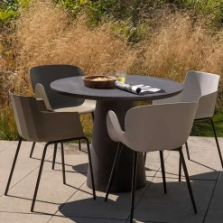 Wohnen Stühle*Kunststoff Armlehnenstühle in Graubraun - Cayro (4er Set)