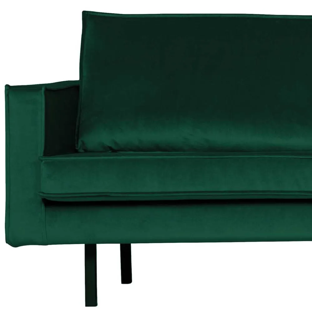 Wohnen L Form Sofa Rundecke in Grün Samt - Distroit