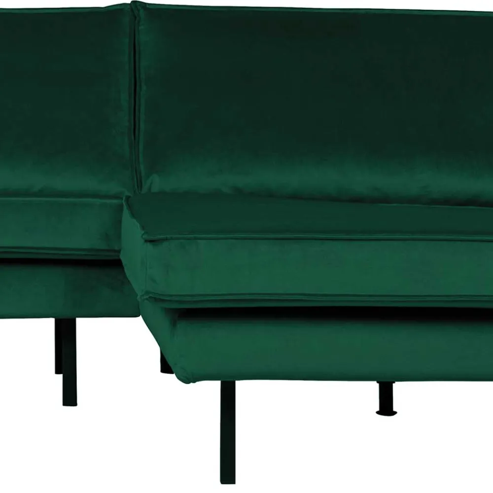 Wohnen L Form Sofa Rundecke in Grün Samt - Distroit