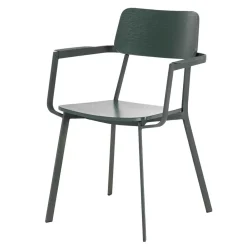 Wohnen Wohnzimmerstühle*Lackierter Armlehnstuhl in Grün - Nevers (4er Set)