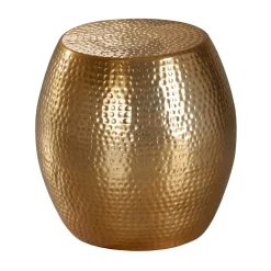 Wohnen Lackierter Metall-Beistelltisch in Gold - Franc