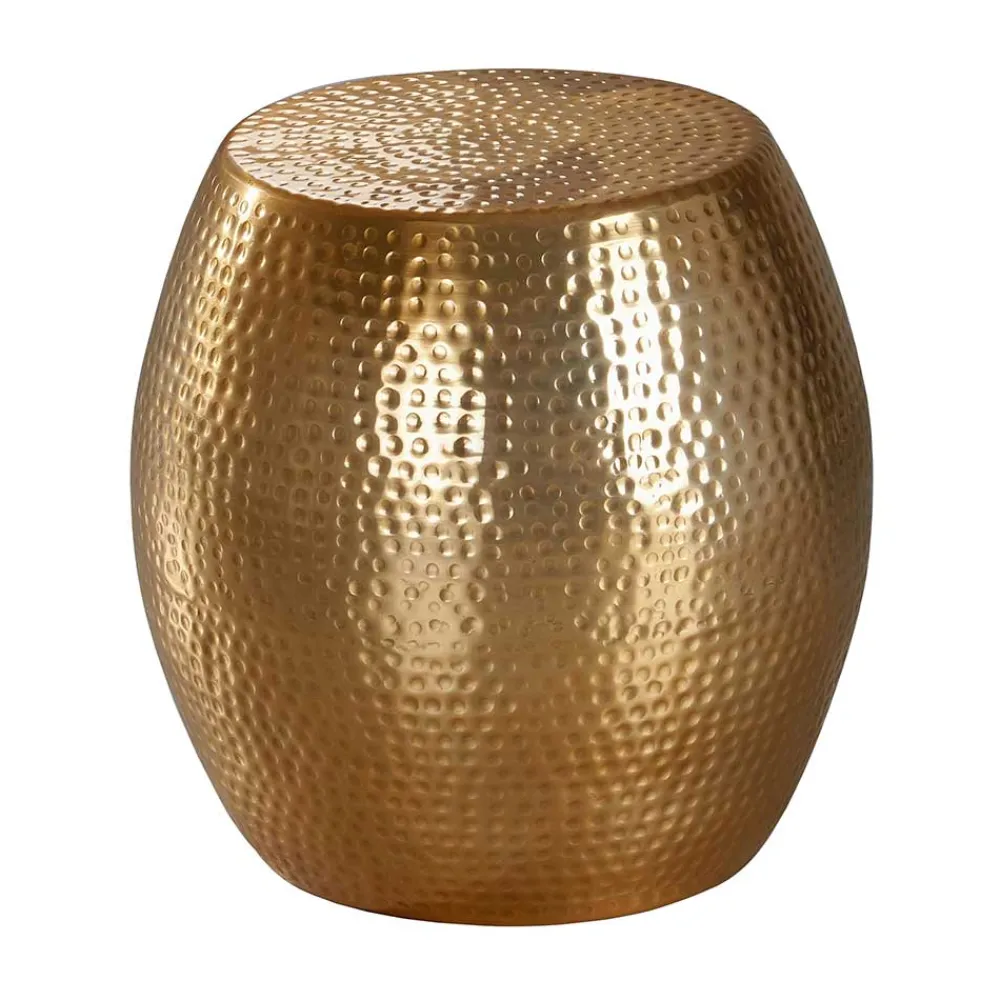 Wohnen Lackierter Metall-Beistelltisch in Gold - Franc