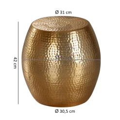Wohnen Lackierter Metall-Beistelltisch in Gold - Franc