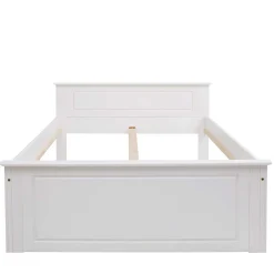 Wohnen Jugendbetten*Lackiertes Kiefernholz Ehebett in Weiß - Velriva