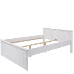 Wohnen Jugendbetten*Lackiertes Kiefernholz Ehebett in Weiß - Velriva