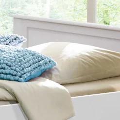 Wohnen Jugendbetten*Lackiertes Kiefernholz Ehebett in Weiß - Velriva