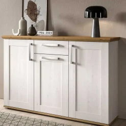 Wohnen Landhaus Anrichte in Holzoptik Lärche Weiß - Tocella