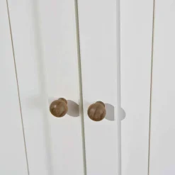 Wohnen Landhaus Büfett Schrank in Weiß mit Braun - Vatina