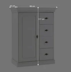 Wohnen Landhaus Brotschrank Piatra aus Kiefer teilmassiv