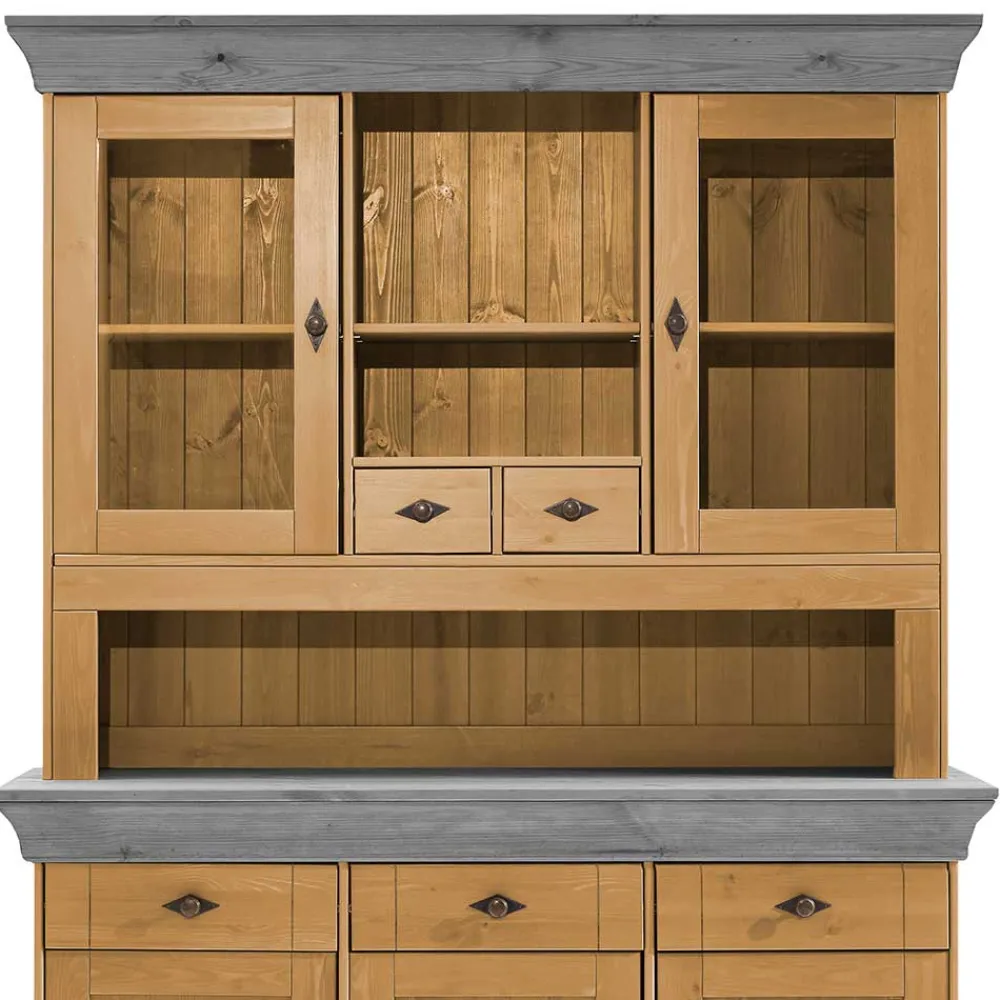Wohnen Landhaus Buffetschrank aus Massivholz zweifarbig - Eshelas