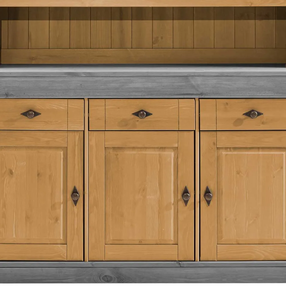 Wohnen Landhaus Buffetschrank aus Massivholz zweifarbig - Eshelas