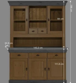 Wohnen Landhaus Buffetschrank aus Massivholz zweifarbig - Eshelas