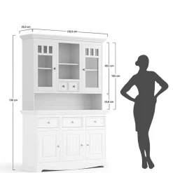 Wohnen Esszimmer-Vitrinen|Esszimmerschränke*Landhaus Buffetschrank aus Kiefer - Manipur