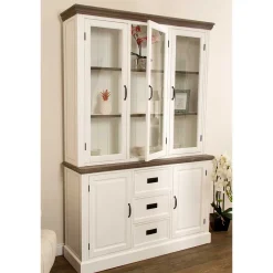 Wohnen Landhaus Buffetschrank in Weiß & Graubraun - Bleaks