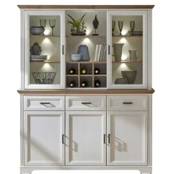 Wohnen Esszimmer-Vitrinen|Esszimmerschränke*Landhaus Buffetschrank mit Beleuchtung - Sinolita
