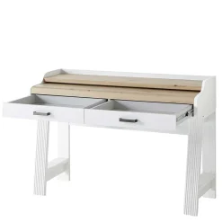 Wohnen Bürotische*Landhaus Computertisch in Weiß & Eiche - Mehady