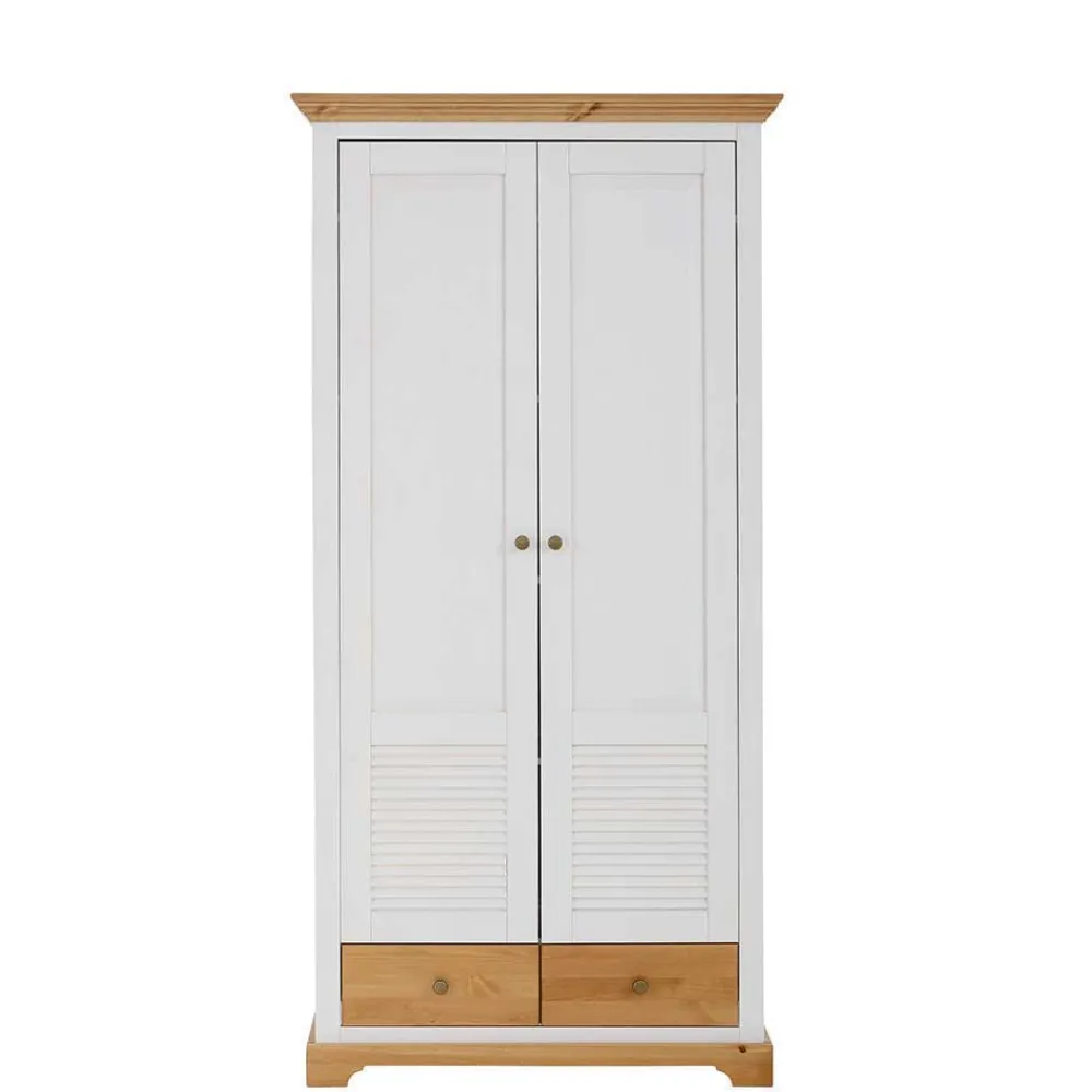 Wohnen Weiße Möbel|Glasmöbel*Landhaus Dielenmöbel Kombi - Axdonira (dreiteilig)