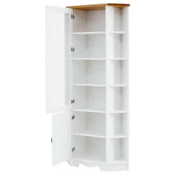 Wohnen Esszimmer-Vitrinen*Landhaus Eckvitrine aus Kiefer zweifarbig - Ribeiro