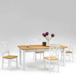 Wohnen Landhaus Essgruppe Lugon in Weiß (fünfteilig)