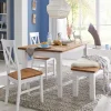 Wohnen Küchen-Essgruppen|Esszimmer Komplett*Landhaus Essgruppe Sibiuta in Weiß Kiefer massiv (vierteilig)