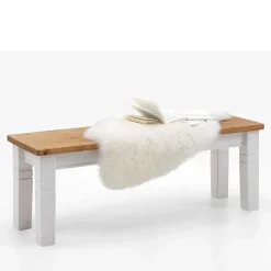 Wohnen Küchen-Essgruppen|Esszimmer Komplett*Landhaus Essgruppe Sibiuta in Weiß Kiefer massiv (vierteilig)