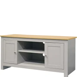 Wohnen Landhaus Fernseher Unterschrank in Grau & Eiche - Poliesti