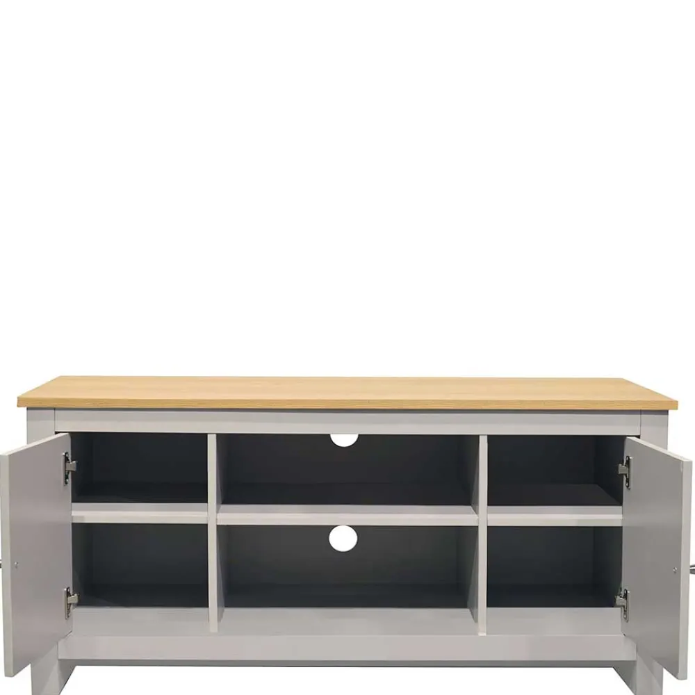 Wohnen Landhaus Fernseher Unterschrank in Grau & Eiche - Poliesti