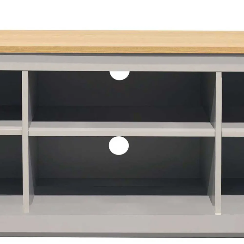 Wohnen Landhaus Fernseher Unterschrank in Grau & Eiche - Poliesti