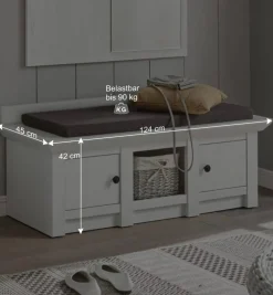 Wohnen Landhaus Flurbank in Weiß Chelles mit Stauraum