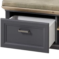 Wohnen Schuhschränke|Garderobenbänke*Landhaus Flurbank mit Kissen 93x49x41 cm - Thumbs