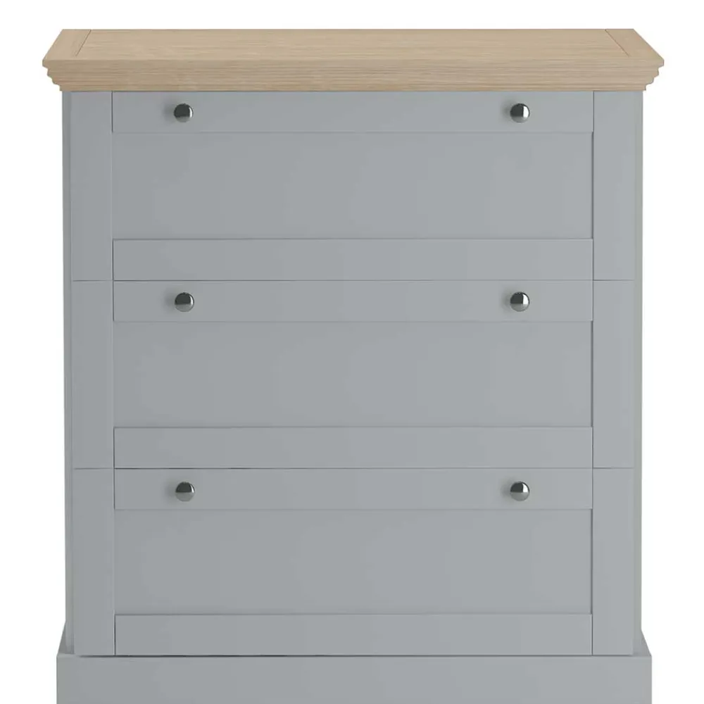 Wohnen Landhaus Flurkommode in Grau mit Eiche - Rino