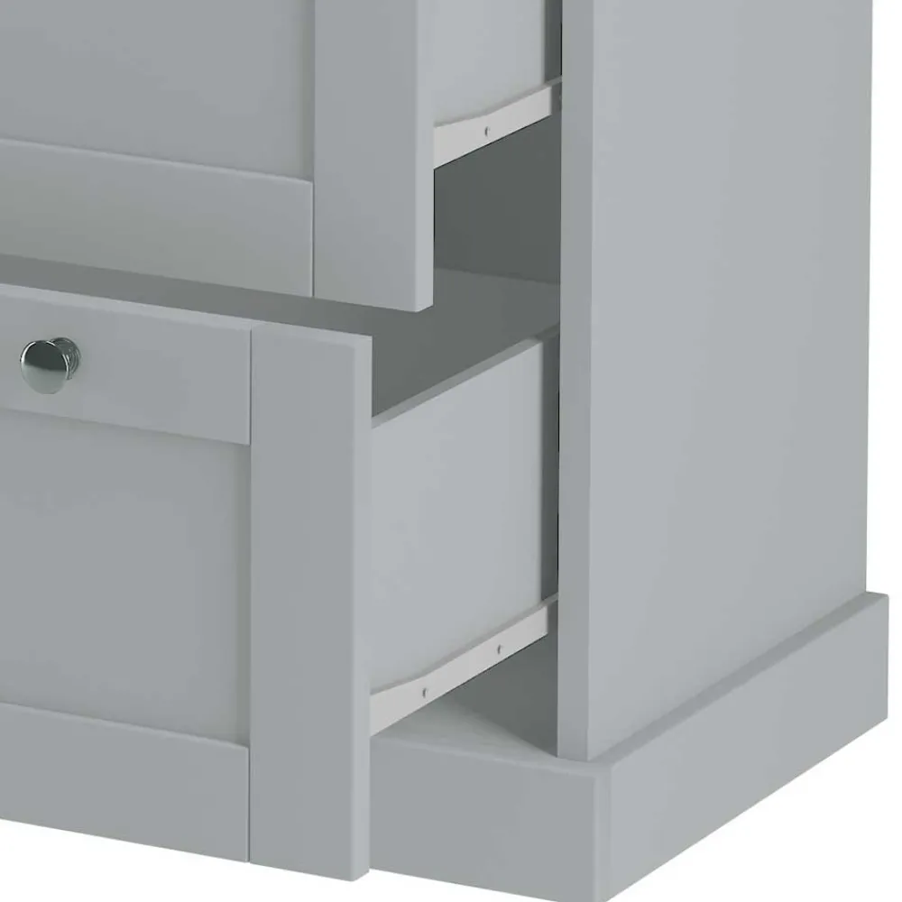 Wohnen Landhaus Flurkommode in Grau mit Eiche - Rino