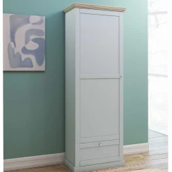 Wohnen Garderobenschränke*Landhaus Flurschrank in Grau mit Eiche - Rino