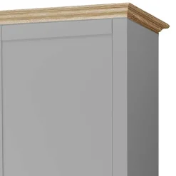 Wohnen Garderobenschränke*Landhaus Flurschrank in Grau mit Eiche - Rino