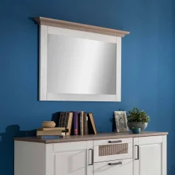 Wohnen Spiegel|Flurspiegel*Landhaus Flurspiegel Izarella in Weiß und Taupe