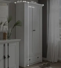 Wohnen Landhaus Garderoben-Schrank in Weiß - Chelles