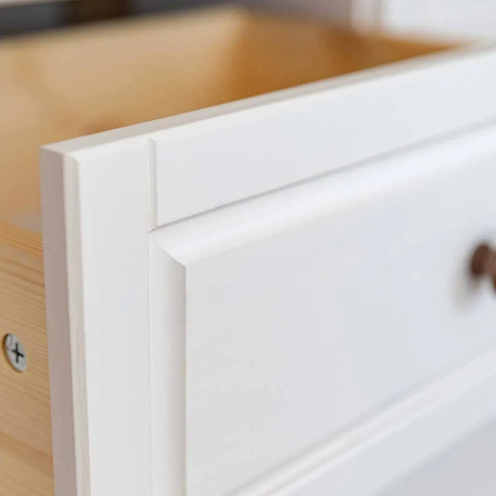 Wohnen Garderobenschränke*Landhaus Garderobenschrank in Weiß mit Braun - Zalya