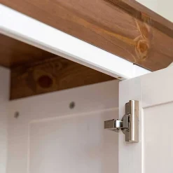 Wohnen Garderobenschränke*Landhaus Garderobenschrank in Weiß mit Braun - Zalya