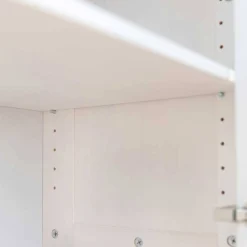 Wohnen Garderobenschränke*Landhaus Garderobenschrank in Weiß mit Braun - Zalya