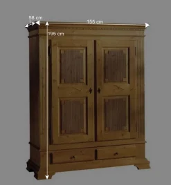 Wohnen Landhaus Garderobenschrank Prenzla aus Fichte massiv