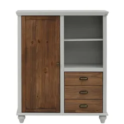 Wohnen Landhaus Highboard in Holz Braun und Grau - Veproma